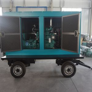 無聲康明斯100KW靜音拖車柴油發電機組